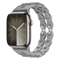 Chain Link Silicone Strap for Apple Watch Band Ultra 3 2 49mm 44mm 40mm 45mm 41mm 42mm Bracelet for Series 11 10 9 8 7 6 5 4 SE3