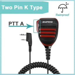 Baofeng UV-5R Microphone Shoulder Speaker 2 Pins for Walkie Quansheng uv-k5 uv-k6 UV-5R/UV-82/UV-16/TH UV8000D Two Way Radio