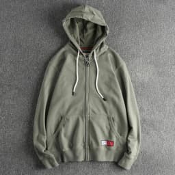 Autumn Winter New American Retro Long Sleeve Solid Color Hooded Hoodies Men's Simple Washed Casual Loose Cardigan Sweatshirts