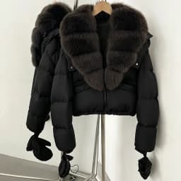 OFTBUY New Short Outerwear Hood Duck Down Luxury Real Fur Down Jacket with Removable Gloves Women Puffer Coat with Real Fox Fur