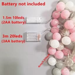 4CM Cotton Ball Light String Garland Fairy Lamp LED Holiday Wedding Party Home Bed Decoration Battery box Valentine's Day