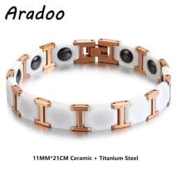 Ceramic Titanium Steel Hematite Magnetic Therapy Bracelet Strap Buckle Adjustable Bracelets With Regulator