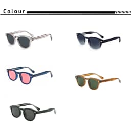 HBK Retro Round Men Sunglasses Punk Propionic Acid Pin Temple Luxury Sun Glasses Women Sports Leisure Party Eyewear UV400