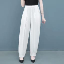 Cotton Silk Pants Women New Spring Summer Elastic High Waist Harem Pants Fashion Printed Casual Wide Leg Pants Female Trousers