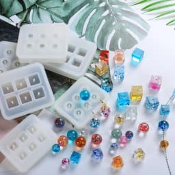 Silicone Mold For Jewelry Beads 8mm 10mm Cube Ball 6 Compartment Epoxy Resin Silicone Mould Handmade DIY Material