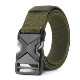 New Fashionable Men's Automatic Buckle Canvas Belt for Casual Pants Father's Day Gift Belt