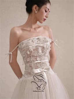 YZ Ivory Bow Belt Lace Wedding Dresses Korea Photoshoot A-line Bridal Gowns Korea Modern Reception Dress Customized 2026 