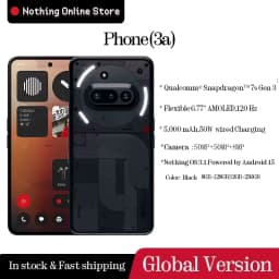 Global Version Nothing Phone (3a) 6.77 inch Flexible AMOLED Snapdragon 7s Gen 3 5G 5000 mAh 50W Charging 12GB+256GB