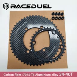 RACEDUEL 110BCD Carbon Crankset 11/12 Speed Double Chainring for Shimano R7000 R8000 R9100 R9200 50-34T/52-36T/53-39T/54-40T