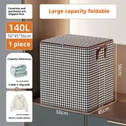 220L Big Size Clothes Storage Box With Cover Large Laundry Basket Organizer Bag For Baby Foldable