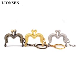 Mini Cute 4cm Metal Coin Purse Bag Change Purse Frame With Keychain 5 Colors Frame Kiss Clasp Lock DIY Craft Wallet Accessaries