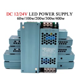Ultra Thin LED Power Supply DC 12V 24V Lighting Transformers 60W 100W 200W 300W 400W AC190-240V Converter Driver for Strips