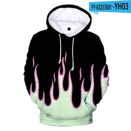 Coat 3D Print Cartoon Red and Yellow Flame Hoodie Men Women Long Sleeve Cosplay Costume Men Jacket Sweatshirts