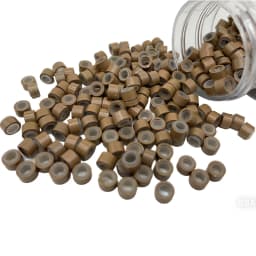 1000Pcs Hair Extentions Micro Rings Links Beads 5mm Silicone Lined Beads for Human Hair Extensions Tool-Multi-colored