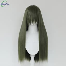 Very High Quality 400g 48 Colors 24Inch 60cm Long Straight Cosplay Wig With Bangs Heat Resistant Hair Anime Wigs + Wig Cap