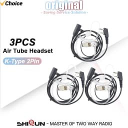 Baofeng UV-5R Walkie Talkie Headset with Mic 2 Pin Acoustic Air Tube Headset UV-18Pro Kenwood UV-13 DM-1701 UV-5RH Pro Max Radio