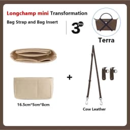 Bag Insert For LongChamp Mini Bag Organizer Felt Mini Bag Organizer for le pliage Green Pouch with Handle Small Handbag Shaper