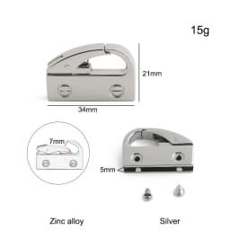 10/50/100PCS Metal Bag Side Hanger Square Ring For Handbag Strap Side Carabiner Clip Hook Chain Connector Buckle Accessories