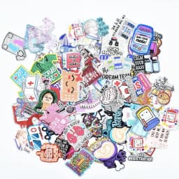 10PCS Mixed 54MM Glitter Acrylic Charms Heart Lung Dog Mom Nurse Fit DIY ID Card Badge Holder Jewelry Making