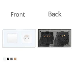 TAWOIA French Polish Power Socket Touch Switch Glass Panel USB Double Outlet Triple Wall Sockets Button Switch Fits E-type Plugs