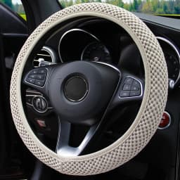 Summer Four Seasons Breathable Massage Comfortable Mesh Cloth Car Steering Wheel Cover Women's Car Accessories Black
