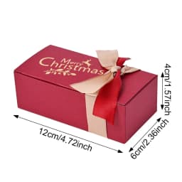5Pcs Christmas Jewelry Gift Boxes With Ribbon Bow Small Merry Christmas Box For Ring Necklace Earring Bracelet Gift Packaging