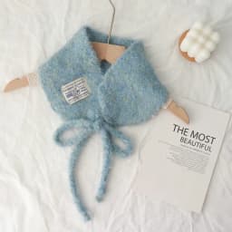 Korean Style Cute Multi-Purpose Lamb Wool Lace-up Scarf Earmuffs Female Warm All-Matching Face-Looking Small Earmuffs Hat Scarf