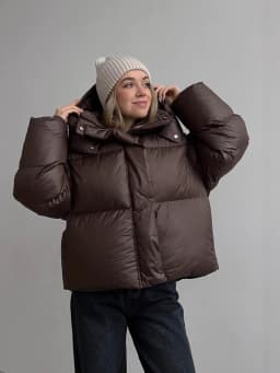Winter Short Thick Hooded Puff Down Jacket Female Warm Loose Brown Jackets Women White Duck Down Zipper Parker Cotton Outwears