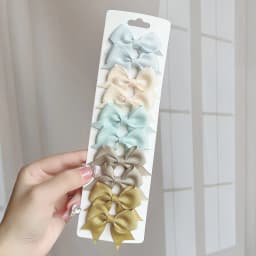10Pcs/Set Solid Color Kids Bows Hair Clips for Baby Girls Handmade Ribbon Bowknot Hairpin MiNi Barrettes Hair Accessories