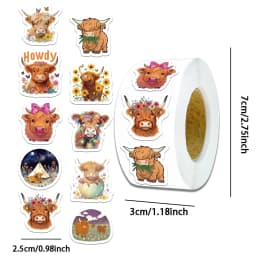 500PCS High Altitude Cow Stickers Exquisite and Cute Handbooks Material Phone Cases Laptop Suitcases Water Cups Waterproof