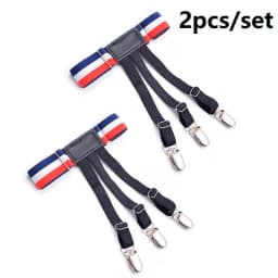 Men Shirt Stays Garters Belt With Locking Clamps,Adjustable Elastic Shirt Tuckers Garters,Shirt Holder,Leg Thigh Suspender Strap