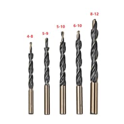 1pc HSS Cobalt Coated Twist Step Drill Bits 8-4/9-5/10-5/10-6/12-8mm Woodworking Tool For Manual Pocket Hole Jig