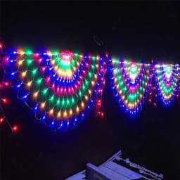EU/US Plug 3.2*0.6M 420LED 3 Peacock String Lights Outdoor Mesh Net Led Fairy Lights Christma Wedding New Year Decor Garland Lam
