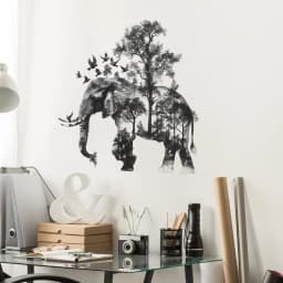 Elephant Decorative Vinyl Child Wall Stickers For Bedroom Accessories Adhesive Wallpaper Wall Art Room Decor Mirror Sticker