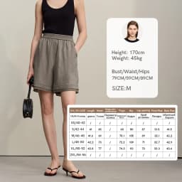 Amii Women's Shorts 2026 Summer New Chiffon Patch Casual Loose Fit Elastic Waist Pants Basic Versatile Woman Clothes 12622043