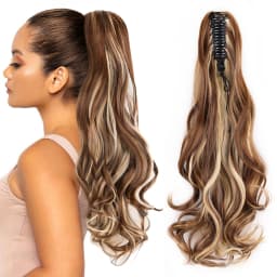 Synthetic Claw Ponytail Extensions 22inch Long Wavy Claw Clip Pony Tail Hairpieces for Women Girls Dairy Party Holiday