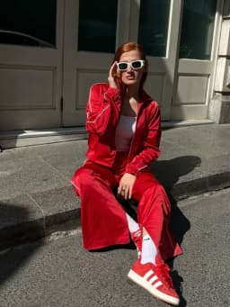 [YOZOU] Red Silk Satin Aesthetic Wide Pants Split Dance Elastic Waist Trousers Bottoms Slacks Korean Streetwear Rave Outfits