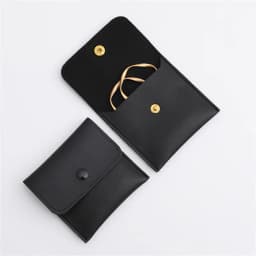 1Pc PU Leather Jewelry Packaging Bags Necklace Ring Bracelet Earrings Organizer Storage Snap High End Mini Gift Jewelry Pouch