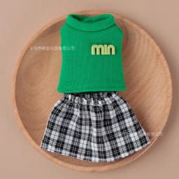 Doll Clothes Sleeveless Top Plaid JK Skirt Set Mini Dress Up Outfit Accessories For 10cm Joint Doll Fashion Doll Costume Gift