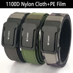 TUSHI Brand 4.3 Wide Thickened Gun Hanging Double-Layer Nylon Cloth Belt Versatile Outdoor Tactical Automatic Buckle Men's Belt