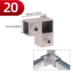 1Pcs Square Tube Connection Piece Aluminum Alloy Elbow Three-way Square Pipe Fixed Joint Storage Rack Rack
