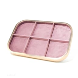 Pink Beige Gray Premium Metal Edge Inside Velvet Jewelry Tray Necklaces Rings Pendants Bracelets Storage and Display Tray