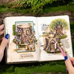 Journal GO 10pcs Fairy Tale Forest House Stickers, Vintage Mushroom Teapot Cottage Decal for Scrapbooking Journaling & Craft DIY