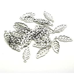 50pcs Stainless Steel Hollow Out Leaf Charms Tree Leaves Pendants For Bracelet Earring Findings DIY Jewelry Accessories Parts