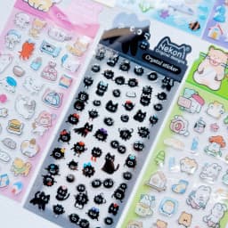NEKONI Creative Animals Cartoon Crystal Stickers Scrapbooking DIY Journaling Stationery Diary Cute Stickers School Supplies