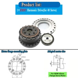 Harmonic Gear Drive High Precision Cup Type Nema17 Stepper Motor Drive Kit 40Servo Motor Drive Kit for Robot Rotating Platform