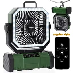 Camping Ceiling Fan 20000Mah Rechargeable Camping Circulator with Light and Remote Control Cool Air Circulation Camping Fan