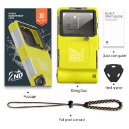 Multi-Functional, Durable, Waterproof, 15m/50ft, Universal 6.9 Inch Waterproof Phone Case, IP68, Professional Diving Photography