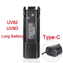 Baofeng Walkie Talkie uv82 Battery Type-C Rechargable Batterior for Baofeng 8D Two Way CB Radio USB Battery Wireless set