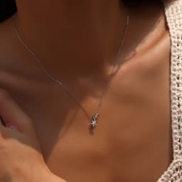 MODIAN Lab Diamond Moissanite Double Layer Stars Necklace 925 Sterling Silver Twist Line Pendant Necklace For Women Fine Jewelry